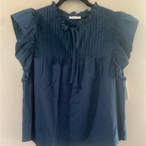 Blue ruffle blouse - Picture 6 of 6